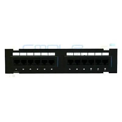 Cmple Cat6 Mini Panel 110 Type 12 Port (568A/B Compatible),Verti