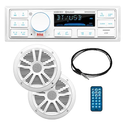 Boss Audio MCK500WB.6 Kit w/MR500UAB, 2 MR6W Speakers, MRANT10 Antenna, &amp; Wh