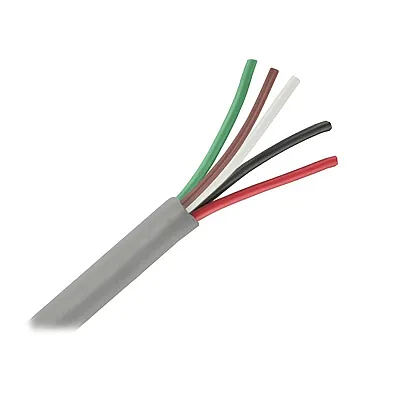 Pacer Unshielded 5 Conductor Cable - 25' - 18/5 AWG - Green, Brown, White, Black