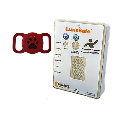 Lunasea Water Activated Pet Safety RF Transmitter w/Rechargeable Alarm Receiver 