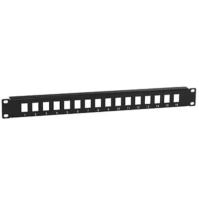 Cmple Blank Keystone Patch Panel, 16 Port, 19Inch X 1U 1109-N
