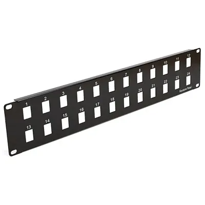 Cmple 1110-N Blank Keystone Patch Panel, 24 port, 19&quot; x 2U