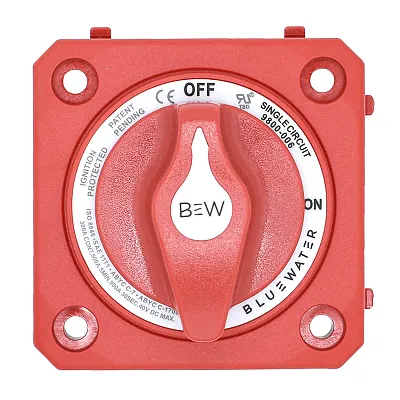 Bluewater On/Off Switch Battery Switch - Panel Mount - Red