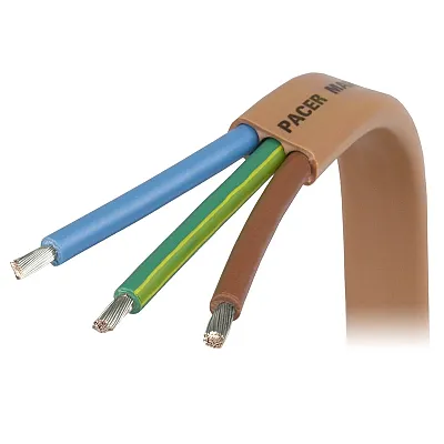 Pacer 6/3 AWG Triplex "Euro" Cable - Tan Jacket - Brown, Green/Yellow, &amp; Lig