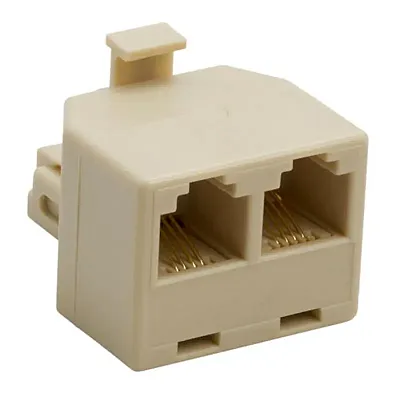 Cmple 1117-N Duplex Jack Adapter (Ivory, 4-conductor)