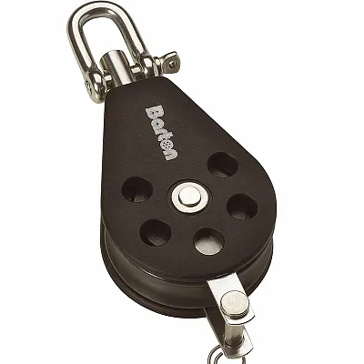 Barton Size 1 30mm Plain Bearing Pulley Block Single Swivel &amp; Becket