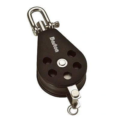 Barton Size 2 35mm Plain Bearing Pulley Block Single Swivel &amp; Becket