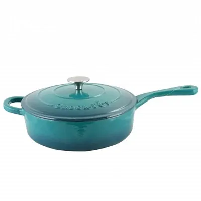 Crock Pot Artisan 3.5 Quart Enameled Cast Iron Deep Saut&eacute; Pan With Self B