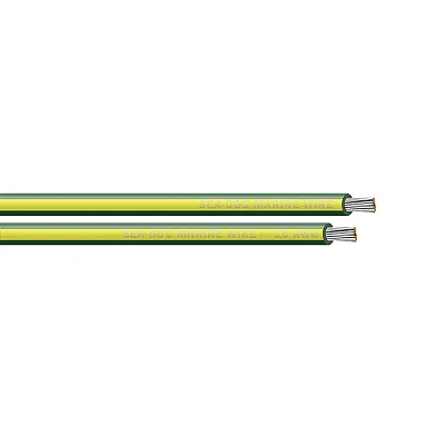 Sea-Dog 10 AWG Green/Yellow Stripe Primary Wire - 25'