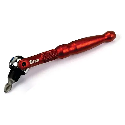 Titan 1/4" Drive X 4" Swivel Head Micro Bit Driver (Red)