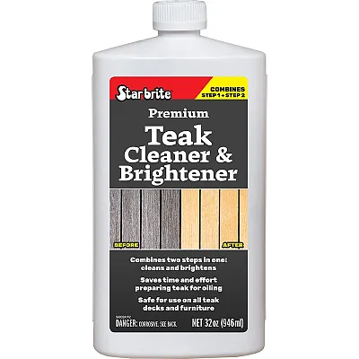 Star brite Premium Teak Cleaner &amp; Brightener - Restore &amp; Enhance Wood Gr