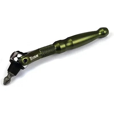 Titan 1/4" Drive X 4" Swivel Head Micro Bit Driver (Green)