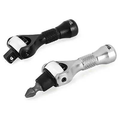 Titan 1/4" Drive 90-Tooth Swivel And Ratcheting Bit Driver Nano Ratchets (2-Piec