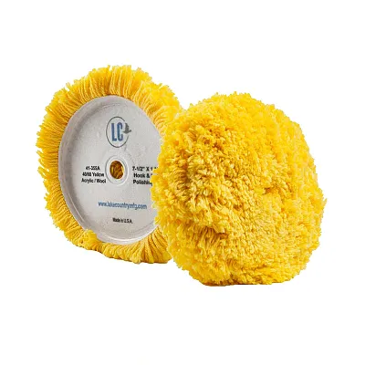 Lake Country Yellow 40/60 Unsteamed Twisted Wool/Acrylic Pad 7.5" x 1.5"
