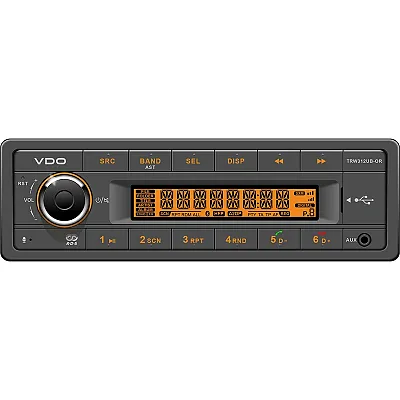 VDO 12V Radio w/FM RDS Tuner MP3/WMA/USB/Bluetooth - Orange Illumination
