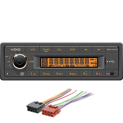 VDO 12V Radio w/FM RDS Tuner MP3/WMA/USB/Bluetooth - Orange Illumination - Inclu