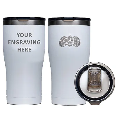 Toadfish Custom Engraved Non-Tipping 20oz Tumbler - White *Minimum Order Quantit