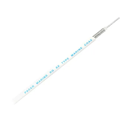 Pacer RG8X Coax Cable - White - 150'