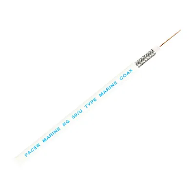 Pacer RG59UW Coax Cable - White - 200'