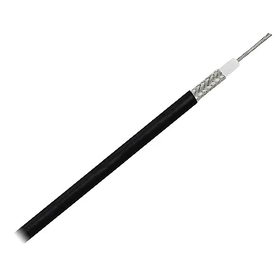 Pacer RG58AU Coax Cable Stranded TV Cond TV Braid - Black Jacket - 150'