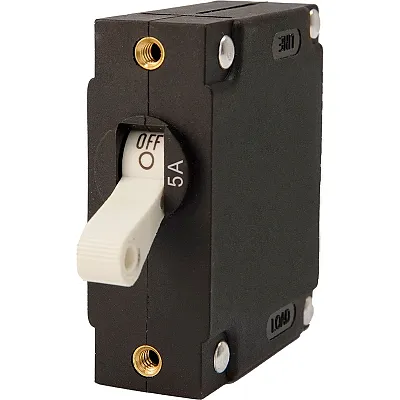 Egis A Series White Toggle Panel Mount Circuit Breaker - Single Pole 5A