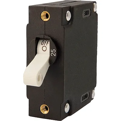 Egis A Series White Toggle Panel Mount Circuit Breaker - Single Pole 25A