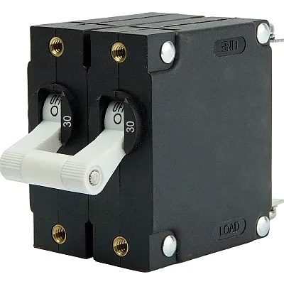 Egis A Series White Toggle Panel Mount Circuit Breaker - Dual Pole 30A