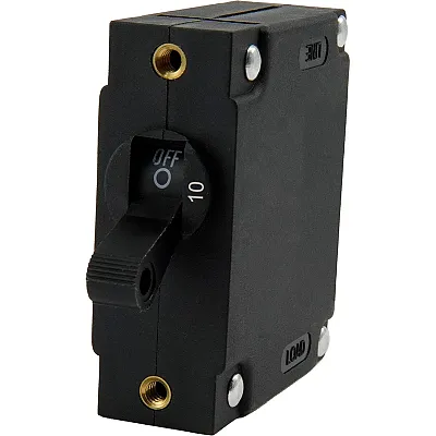Egis A Series Black Toggle Panel Mount Circuit Breaker - Single Pole 10A