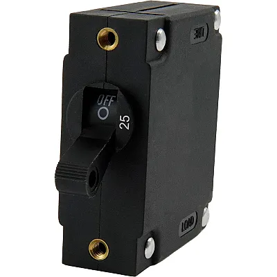 Egis A Series Black Toggle Panel Mount Circuit Breaker - Single Pole 25A