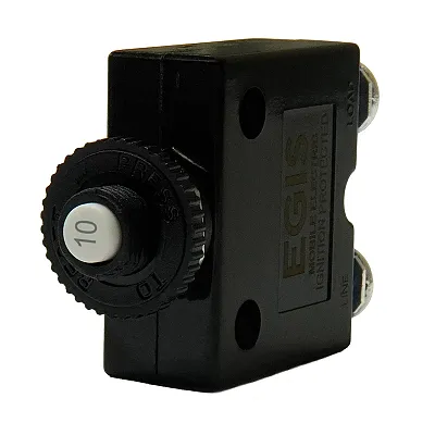 Egis 10A Push Button Panel Mount Circuit Breaker - Screw Terminals
