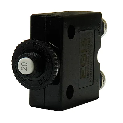 Egis 20A Push Button Panel Mount Circuit Breaker - Screw Terminals
