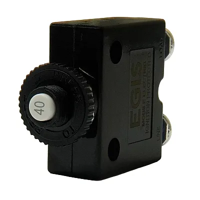 Egis 40A Push Button Panel Mount Circuit Breaker - Screw Terminals
