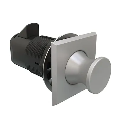 Southco Push-To-Close Latch - Square Housing - Satin Housing - Satin Knob