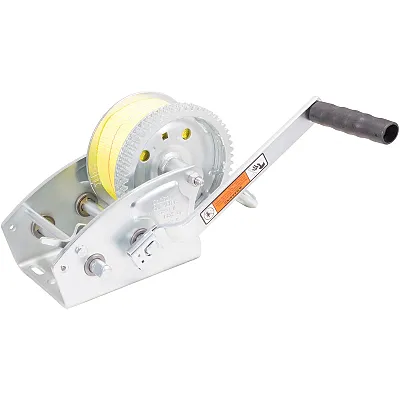 Load Rite Two-Speed Trailer Winch - 3200lbs - 25' Yellow Heavy Duty Strap