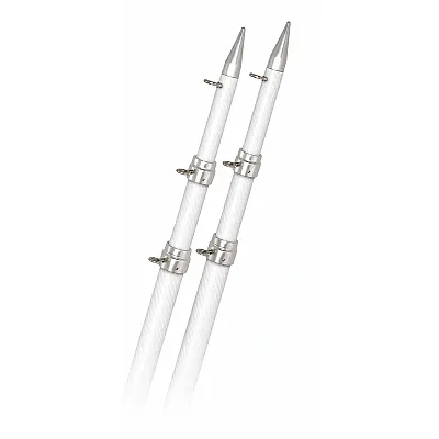 Rupp 18' White Carbon Fiber Telescoping Outrigger Poles 1.5" Diameter (Pair)