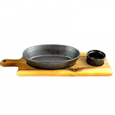 Gibson Elite Gracious Dining 3-Piece Reactive Fine Ceramic Bowl Set With Acacia