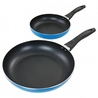 Gibson Home 2 Piece 10 inch Aluminum Frying Pan in Blue