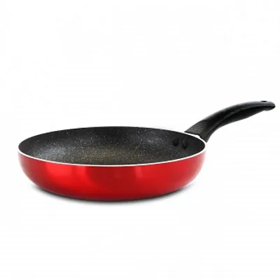 Oster Merrion 9.5 Inch Aluminum Frying Pan in Red with Bakelite Handle