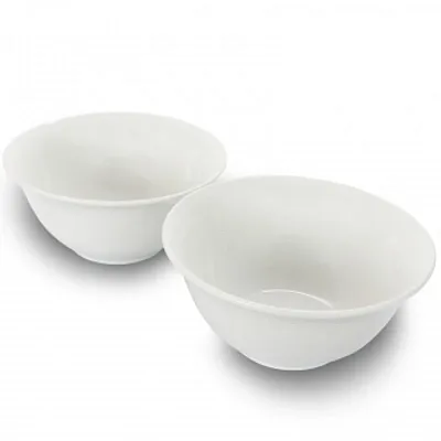 Gibson Home 2 Piece 7.5 Inch Ceramic All-Purpose Round Bowl Set in White