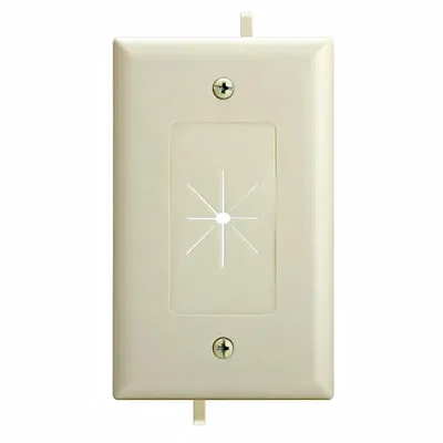 Cmple Cable Plate With Flexible Opening, 1 Gang - Lite Almond 12
