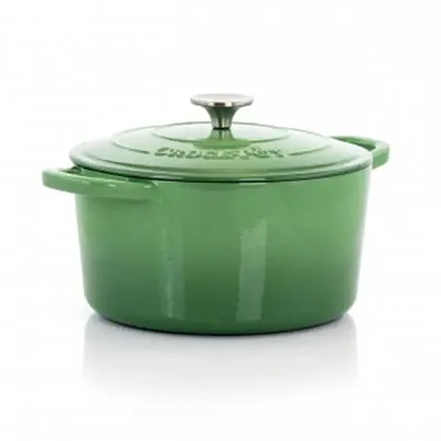 Crock-Pot Artisan 2 Piece 5 Quarts Enameled Cast Iron Dutch Oven in Pistachio Gr