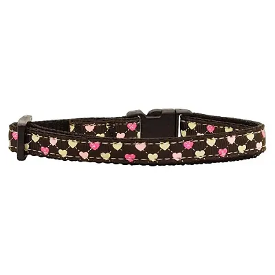 Mirage Pet Products Brown Argyle Heart Cat Safety Collar