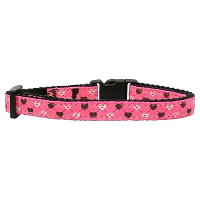 Mirage Pet Products Pink Argyle Heart Cat Safety Collar