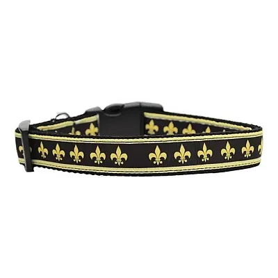 Mirage Pet Products Fleur-De-Lis Nylon Ribbon Dog Collar - LG