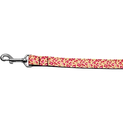Mirage Pet Products Pink Leopard Print Nylon Ribbon Dog Leash - LG