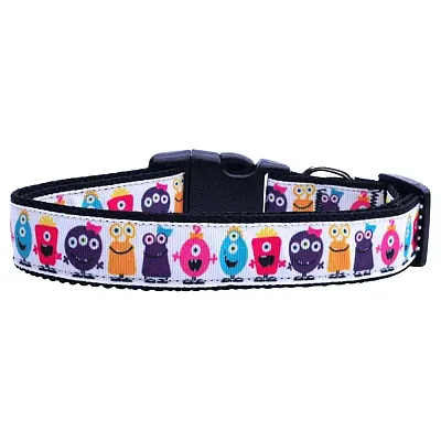 Mirage Pet Products Monsters Nylon Ribbon Dog Collar - LG