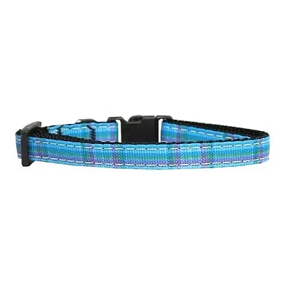 Mirage Pet Products Blue Plaid Cat Safety Collar
