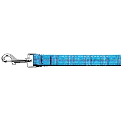 Mirage Pet Products Blue Plaid Nylon Ribbon Dog Leash - LG