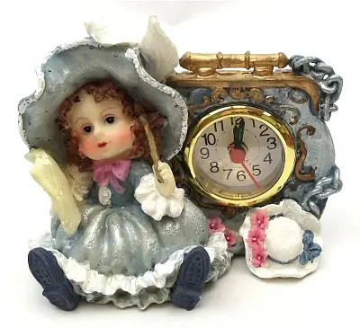 Novelties & Gifts 1256138C-B Victorian Resin Clock - Girl Musici