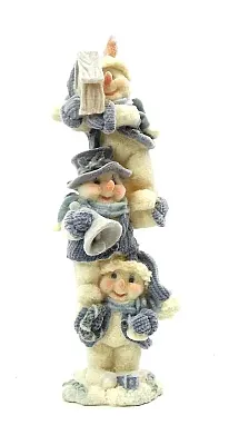 Novelties & Gifts 1256440A 8" Blue Velvet Touch Resin Snowmen To